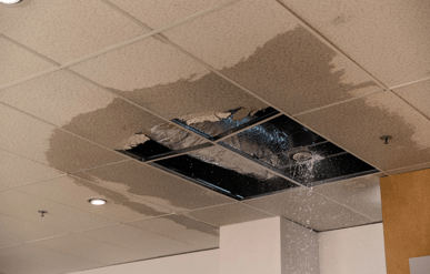water damage on ceiling